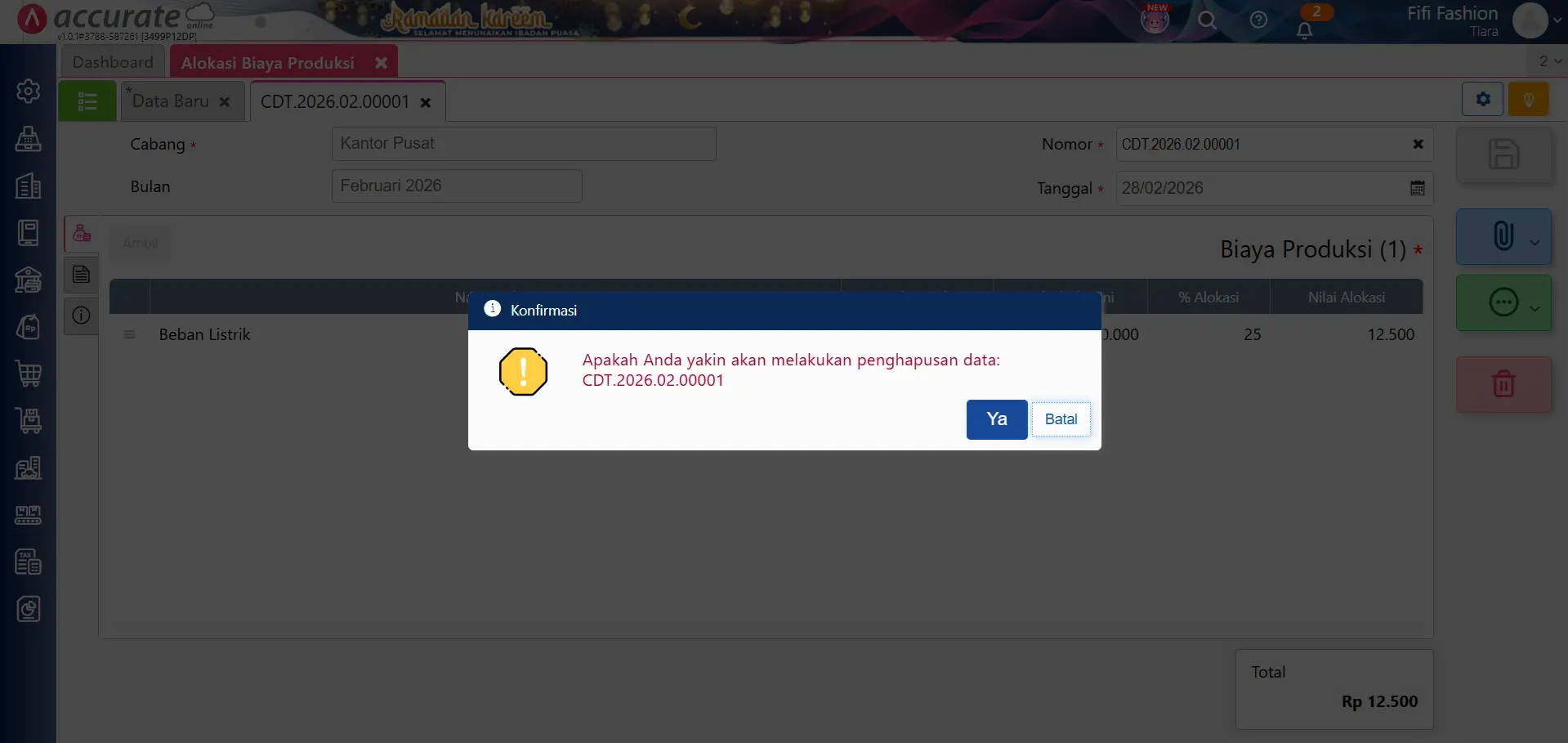 mengatasi error alokasi biaya produksi