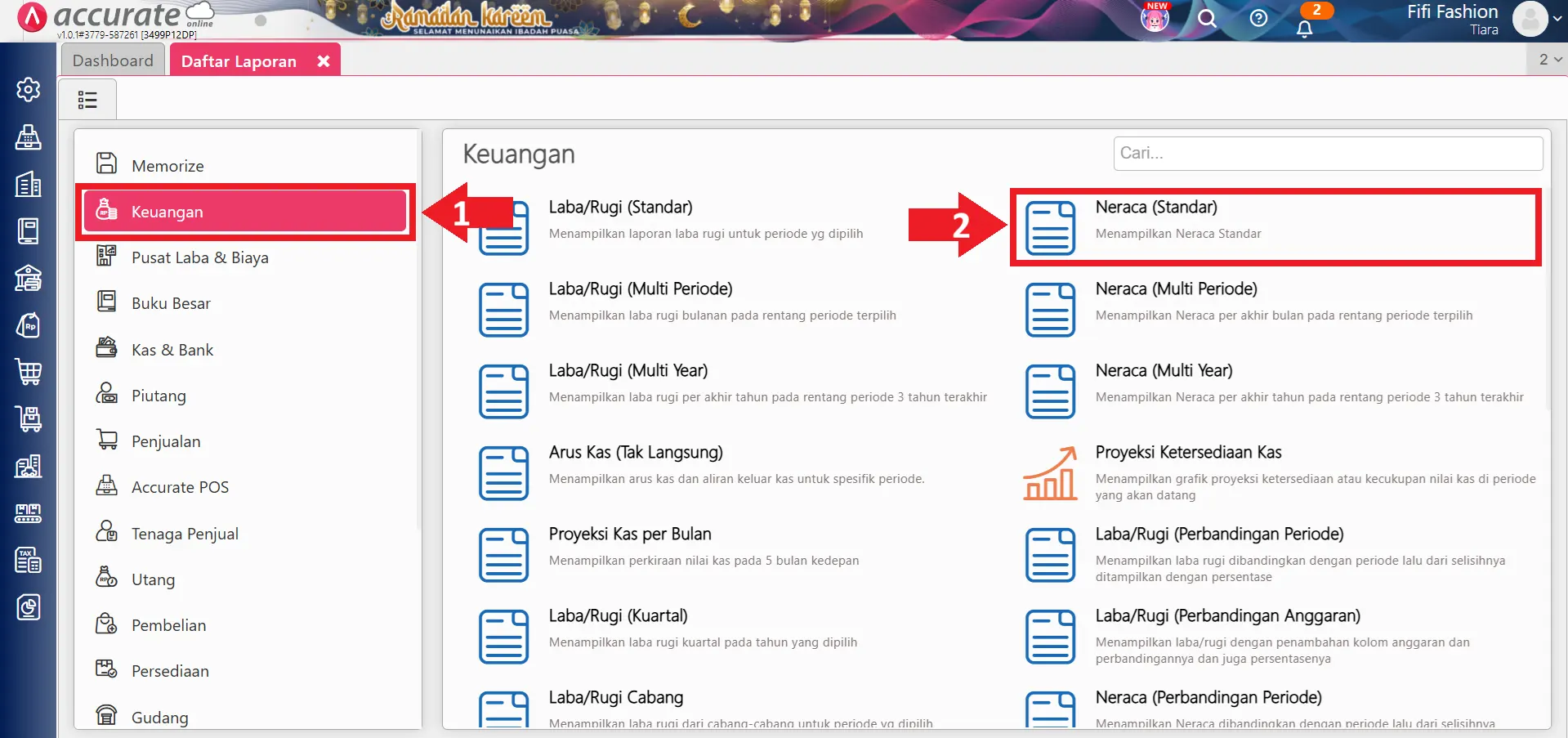 akun laba tahun ini di laporan neraca