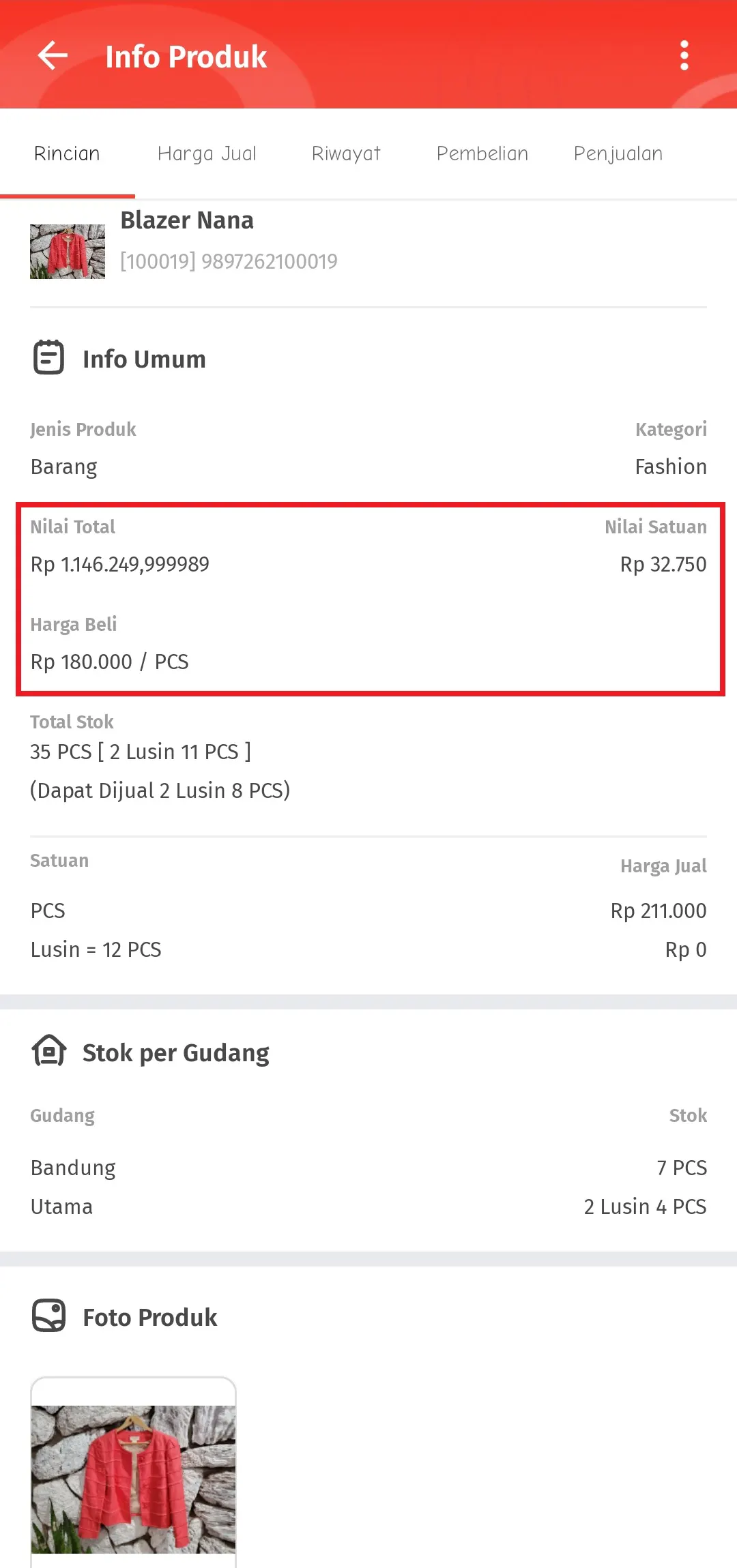 menyembunyikan nilai stok