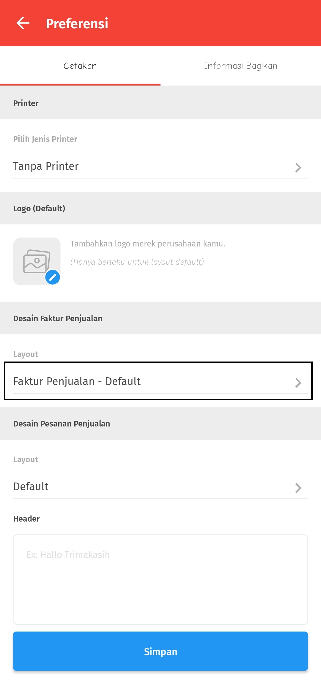 memilih dan mengatur desain cetakan