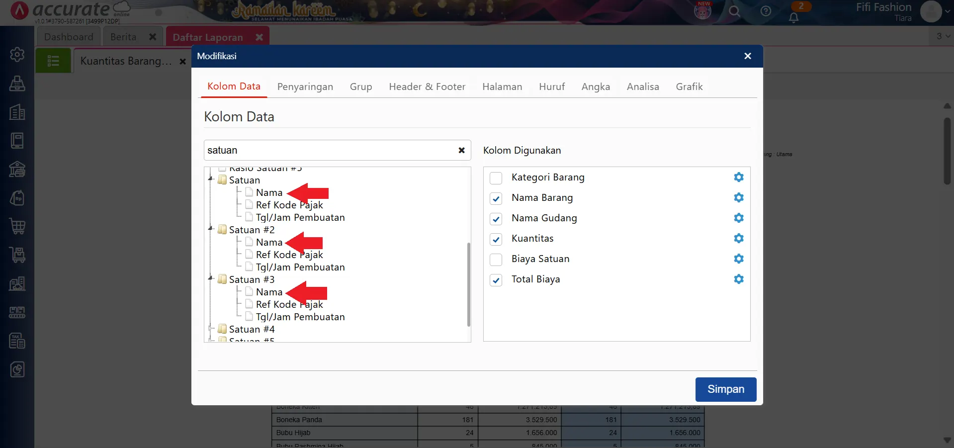 menampilkan konversi satuan