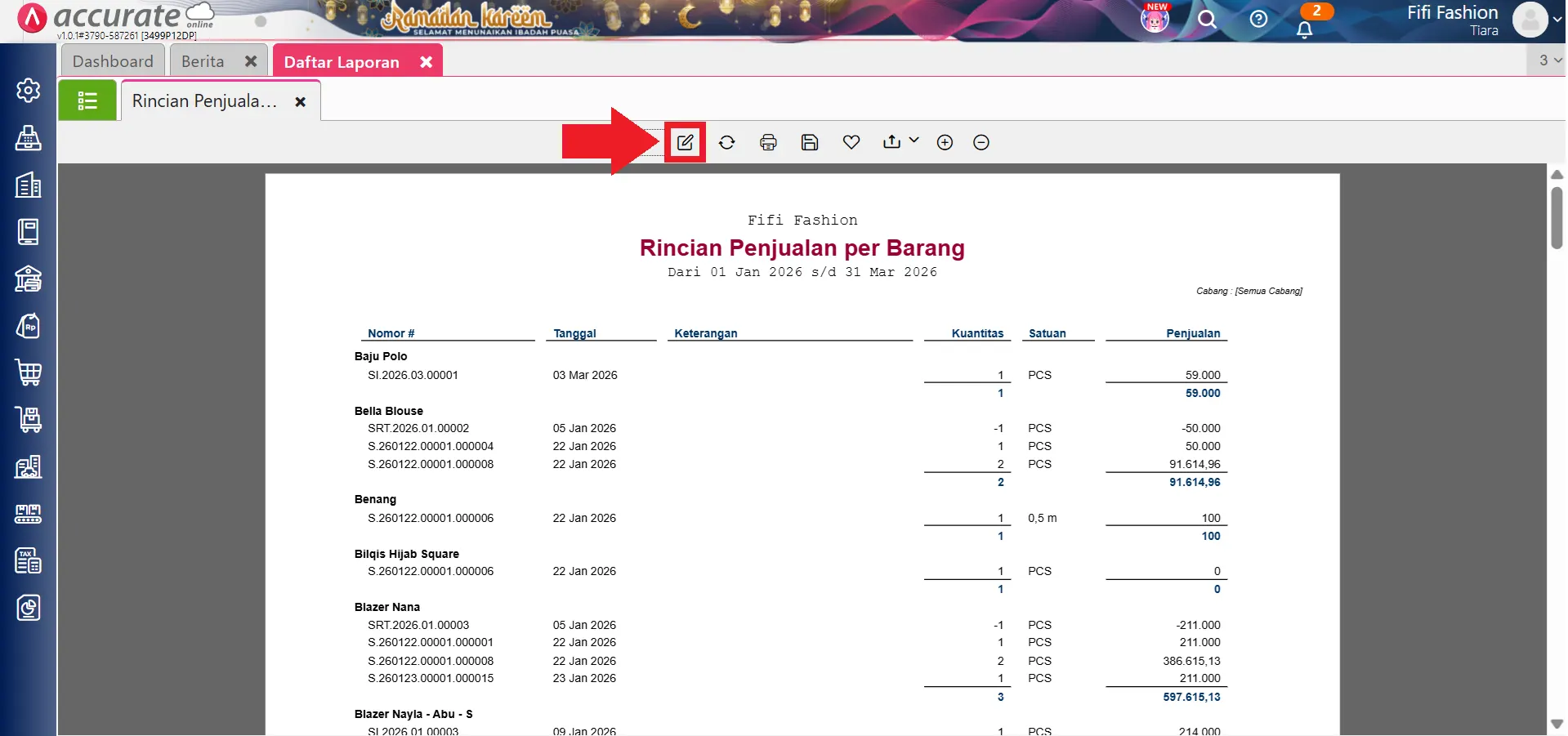 mengatasi skrip kolom tidak valid di laporan
