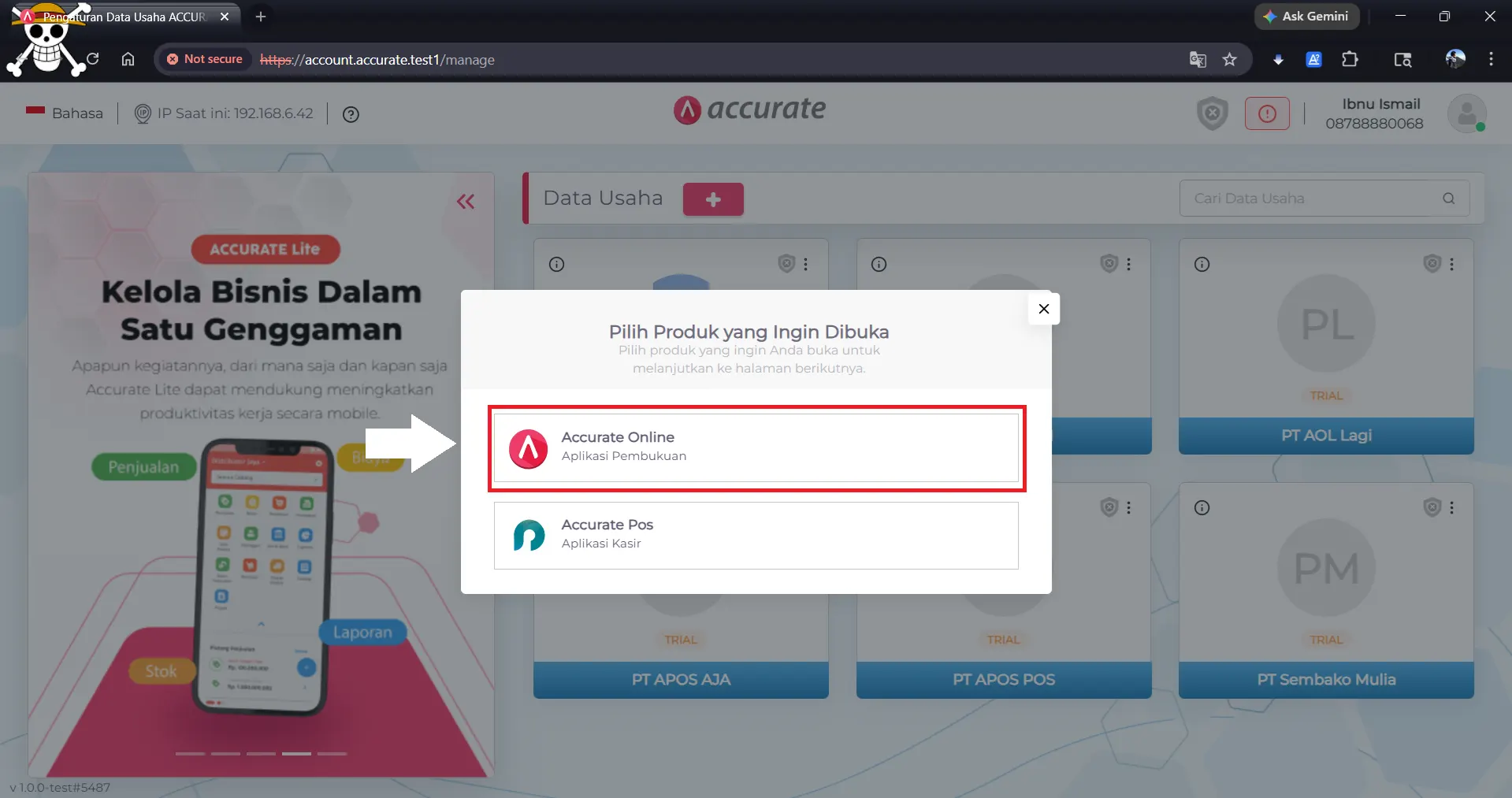 buat data usaha baru Accurate