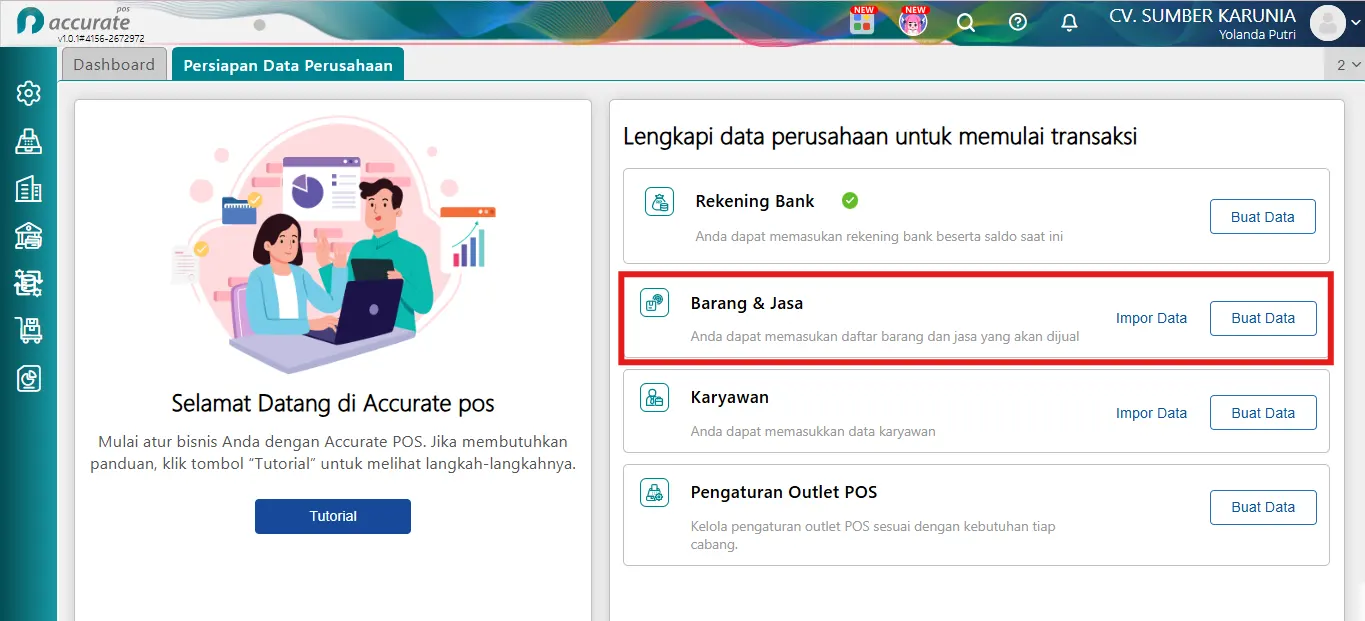 melengkapi data Perusahaan