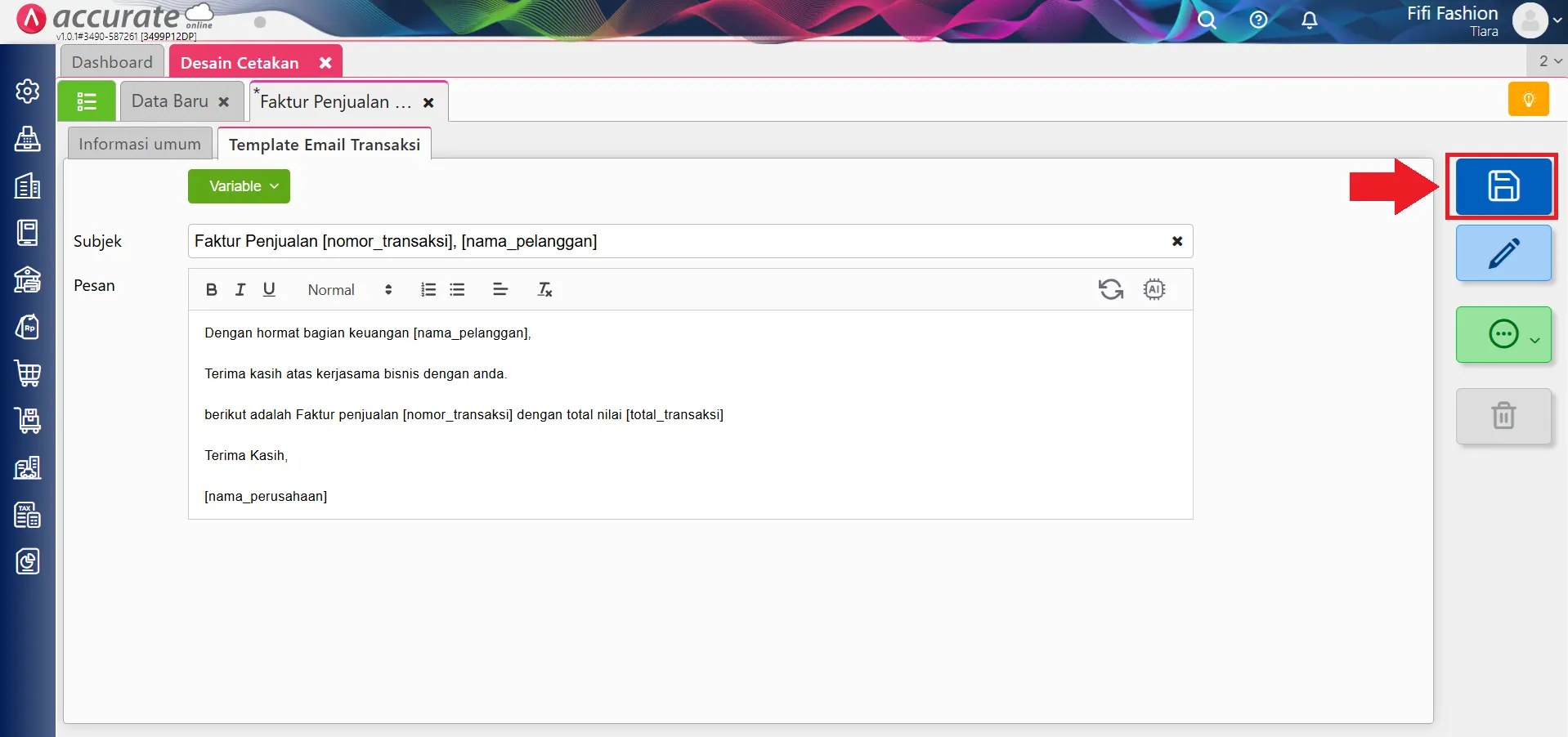 mengubah template email transaksi