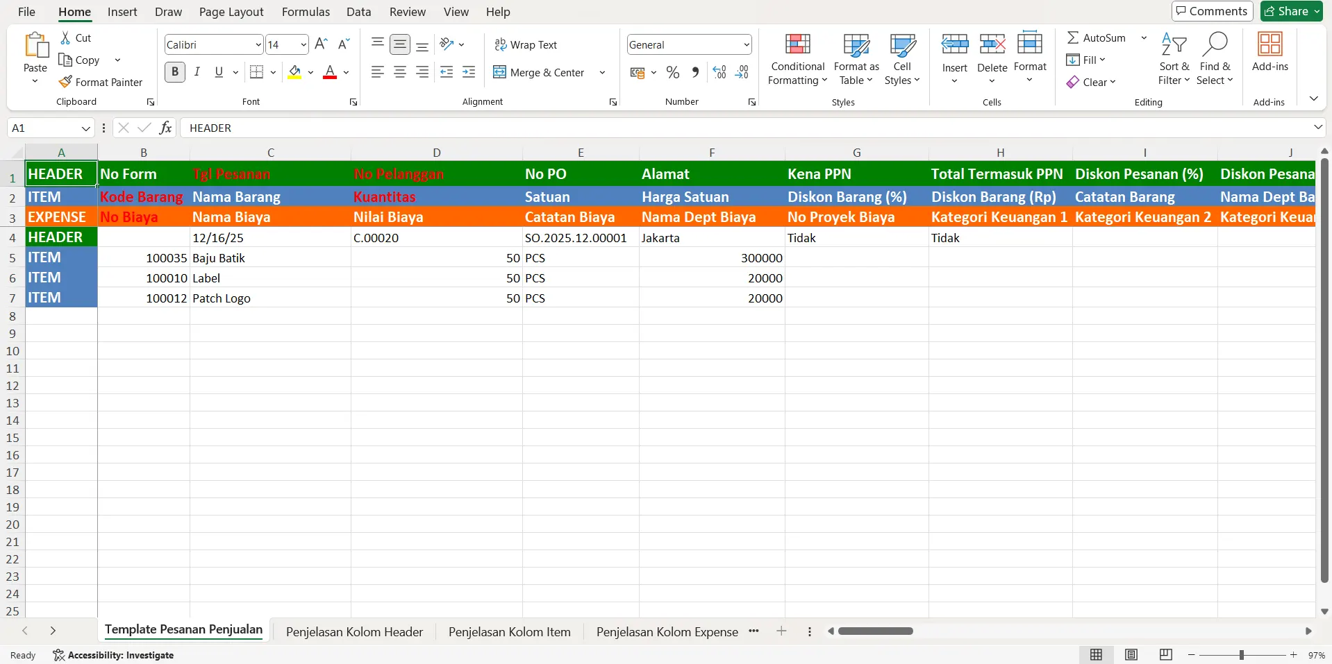 impor pesanan penjualan valas dari excel