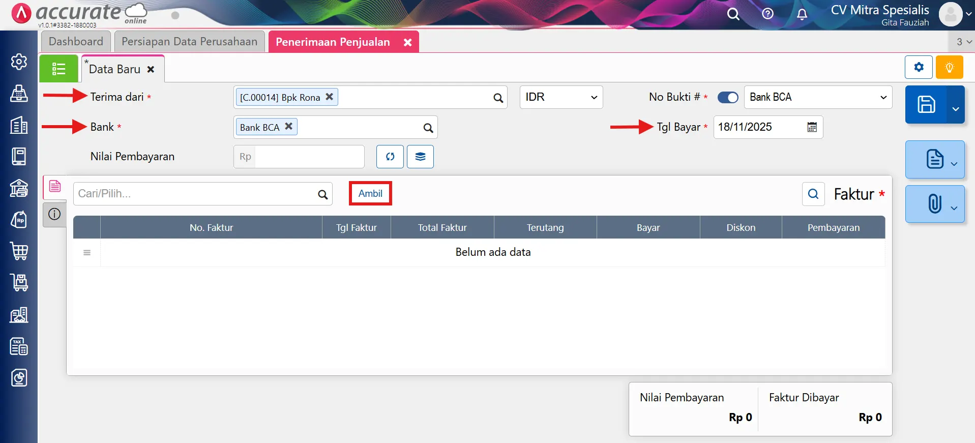 mengembalikan dana retur yang sudah lunas