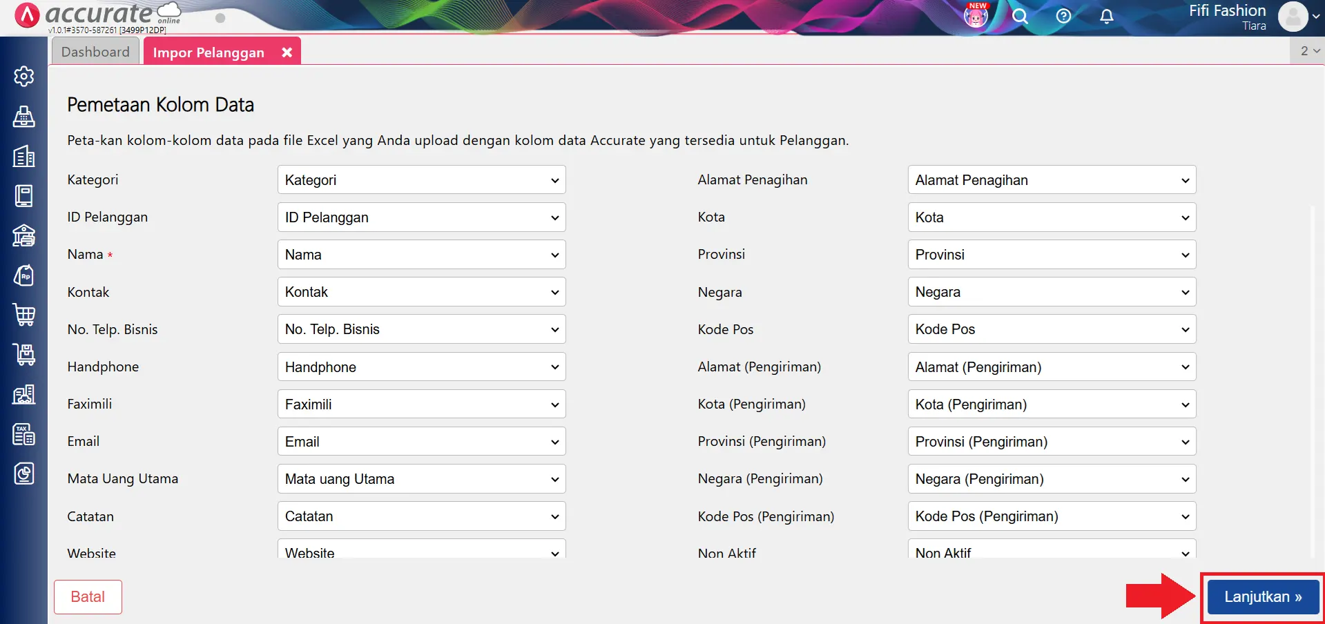 impor pelanggan dengan multi akun piutang