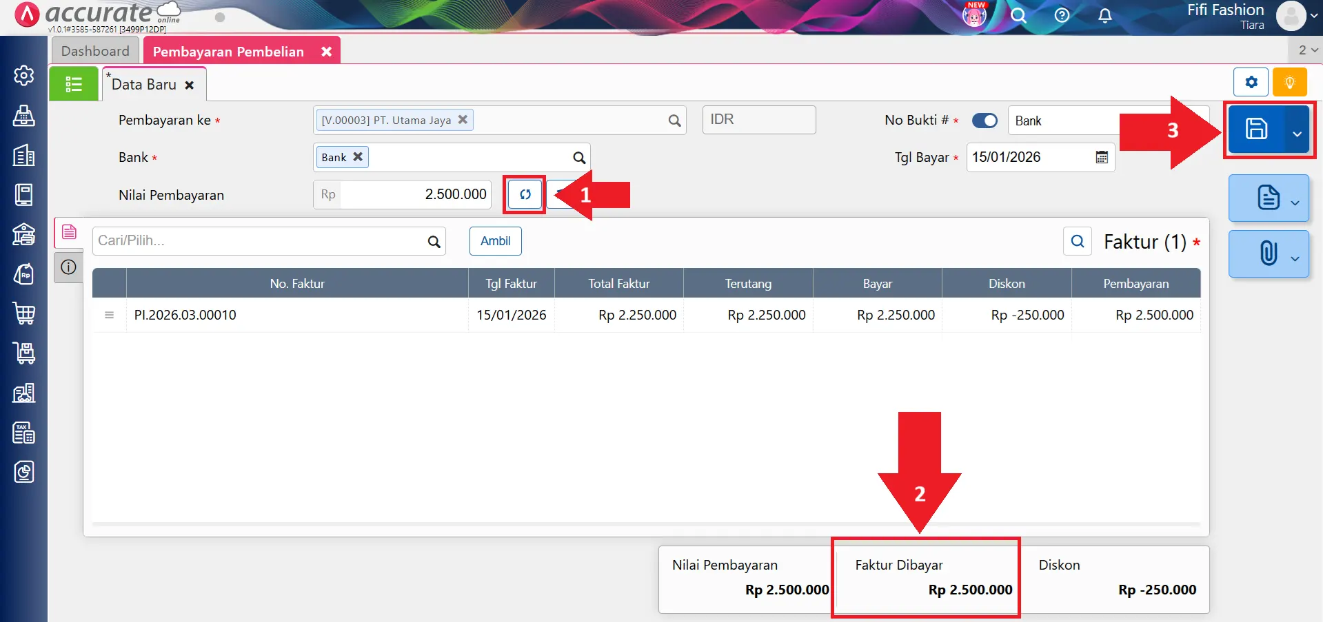 mencatat kelebihan pembayaran pembelian
