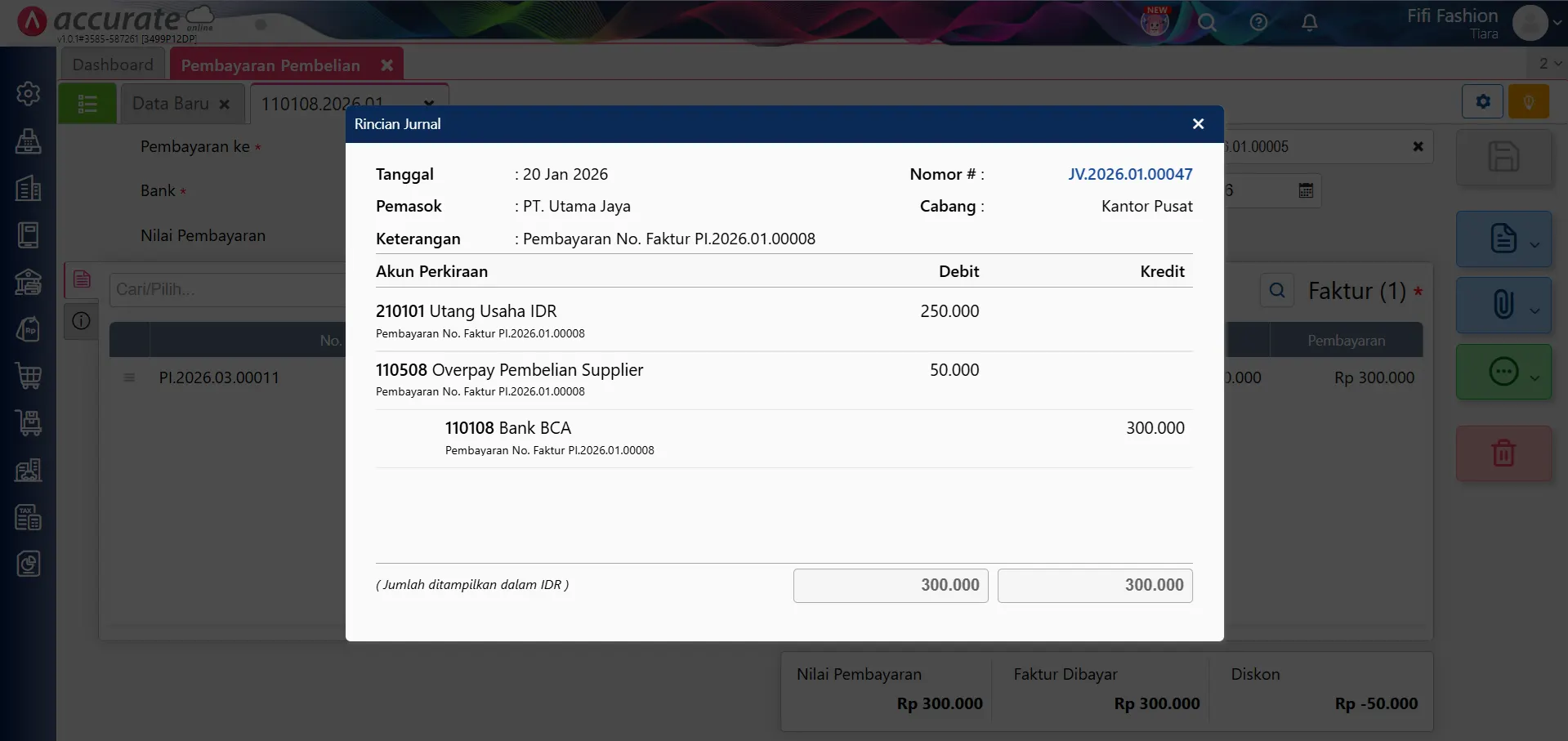 mencatat kelebihan bayar pembelian