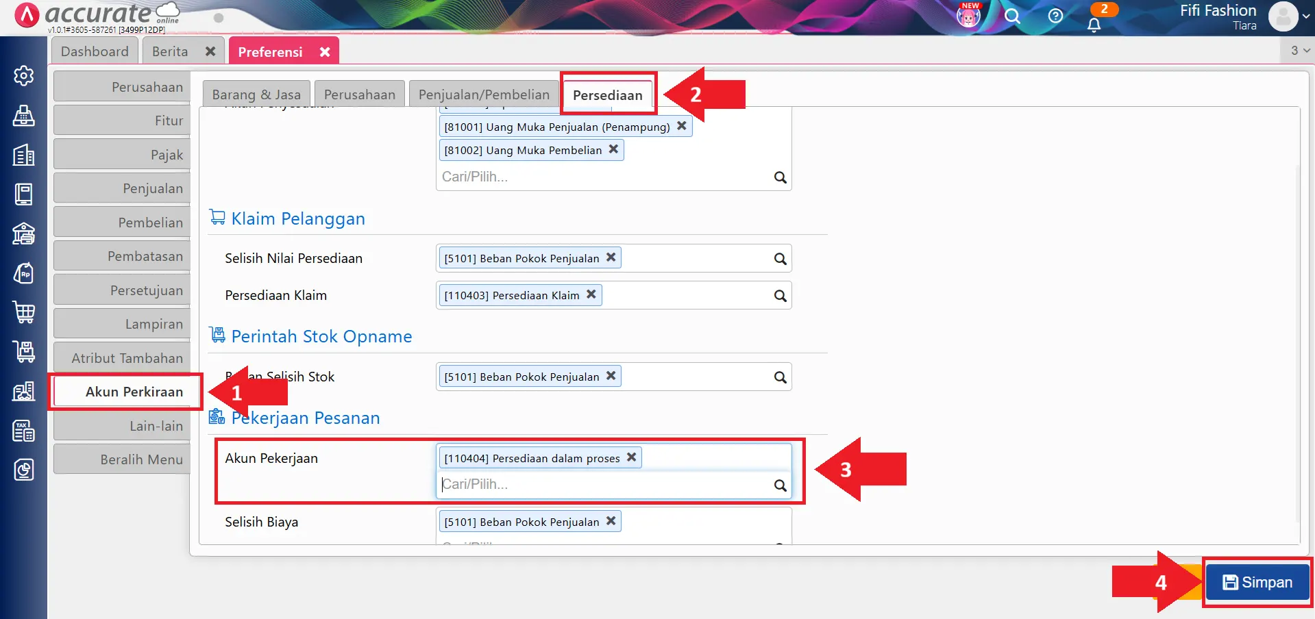 error akun biaya pekerjaan pesanan
