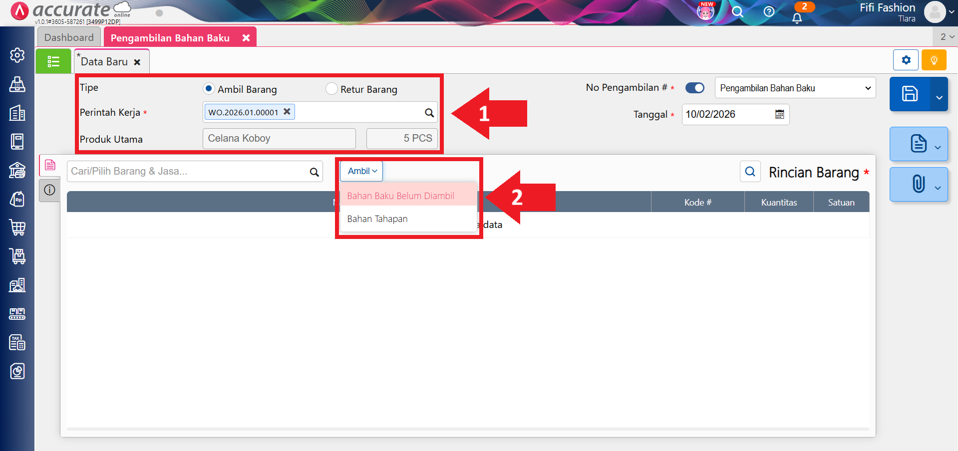 error proses akhir bulan perintah kerja