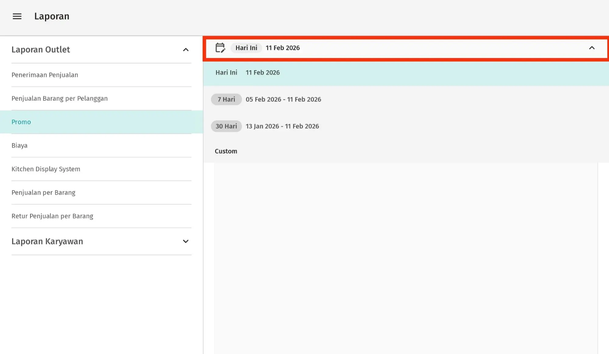 melihat laporan Promo