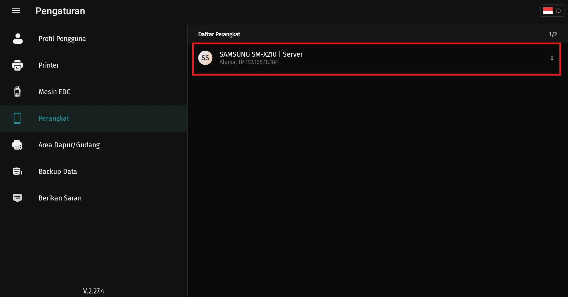 memutuskan perangkat tambahan
