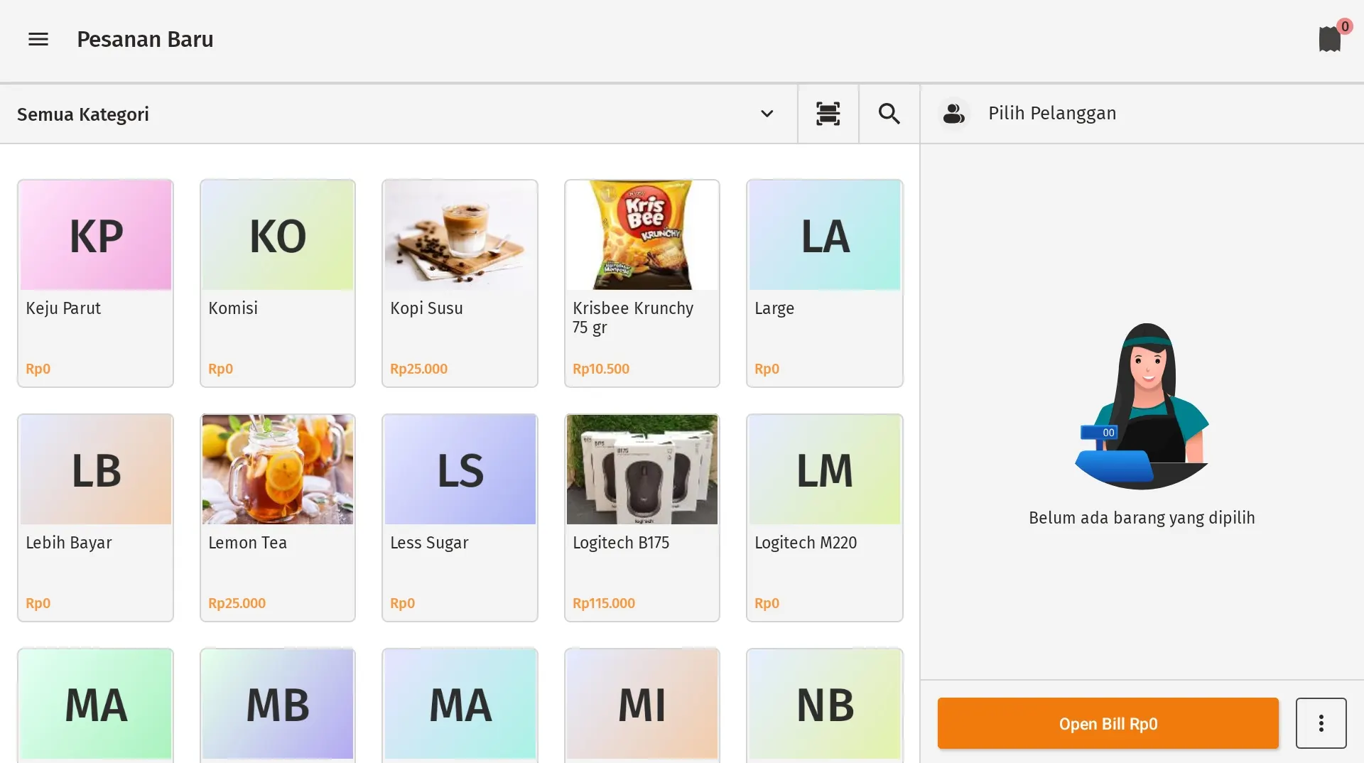 menampilkan rincian modifier