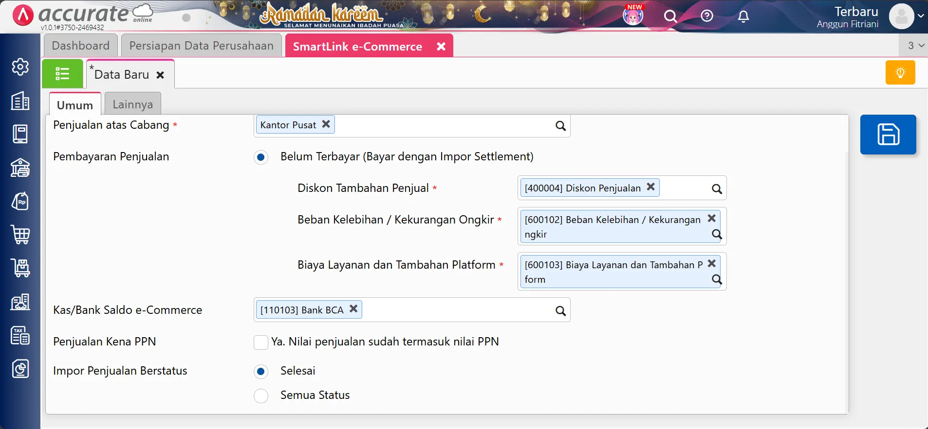 setting smartLink Blibli