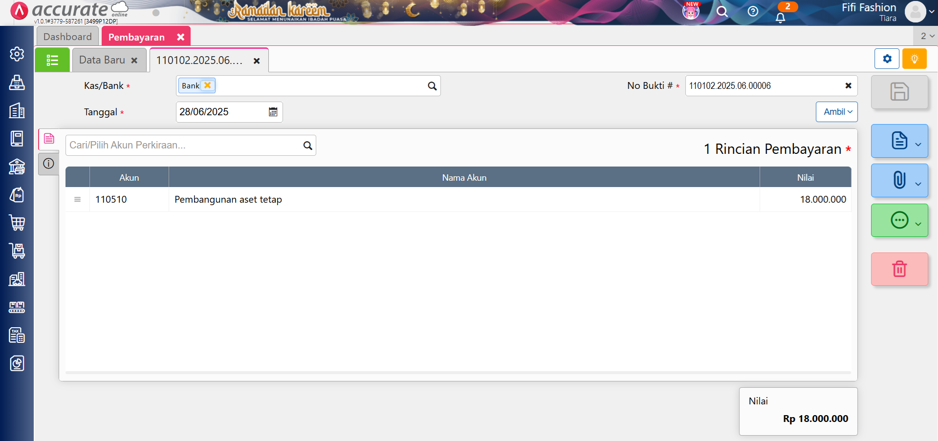 pembangunan gedung jadi aset tetap