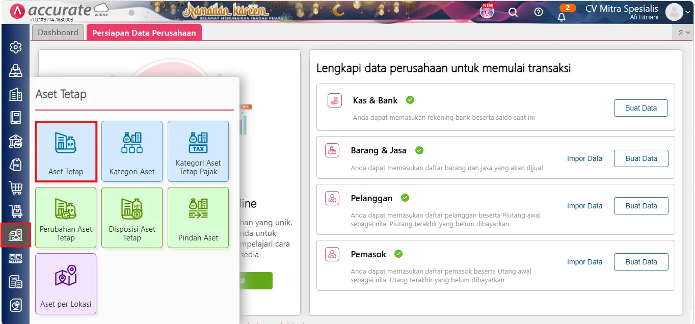 catat pembelian aset tetap dengan biaya tambahan