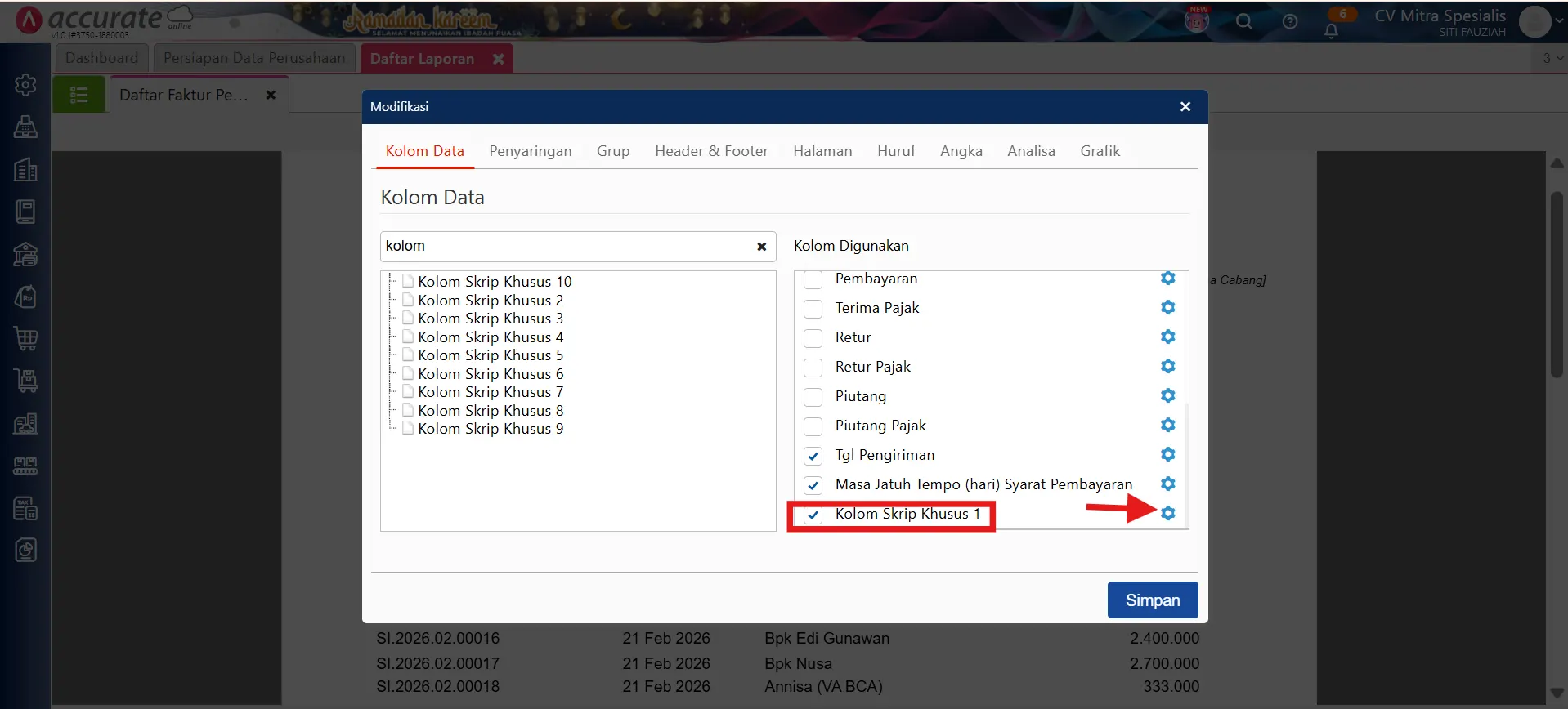 menggunakan rumus tanggal &amp; hari pada laporan