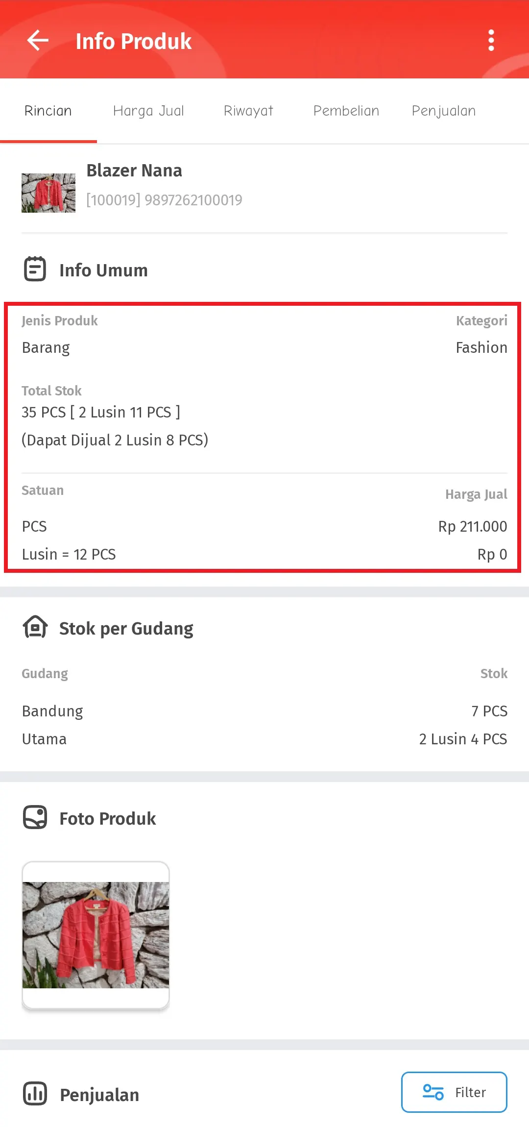 menyembunyikan nilai stok