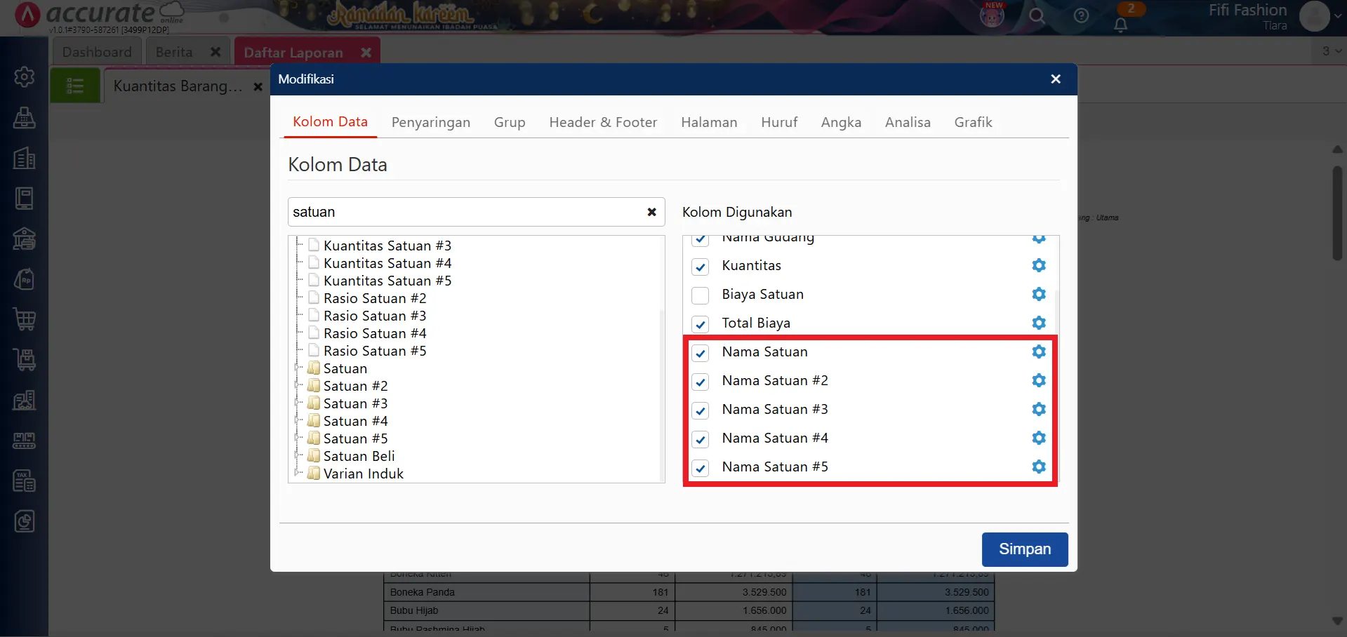 menampilkan konversi satuan