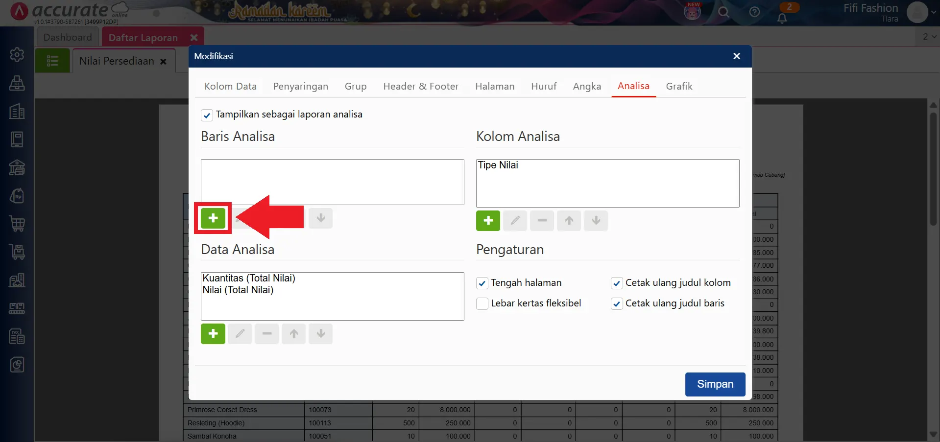 modifikasi laporan nilai persediaan per kategori barang