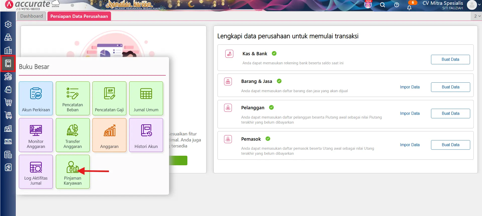 Fitur pinjaman karyawan