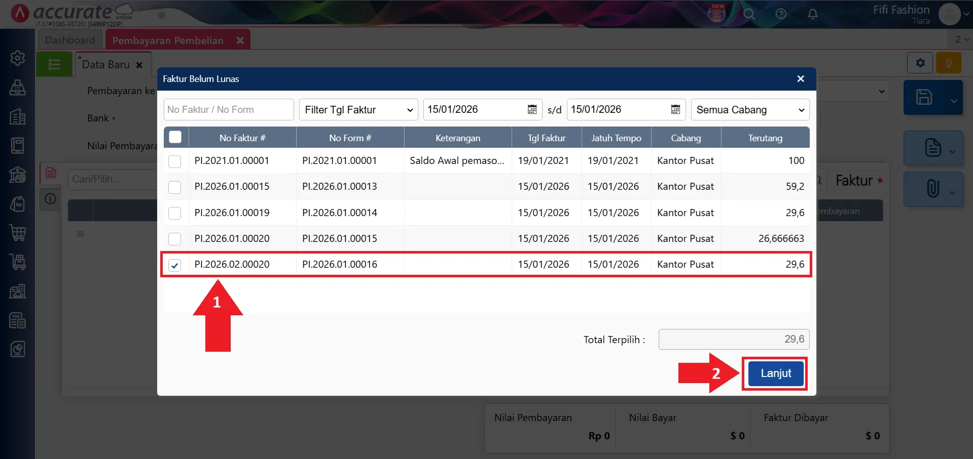 mencatat pembayaran utang PPN valas