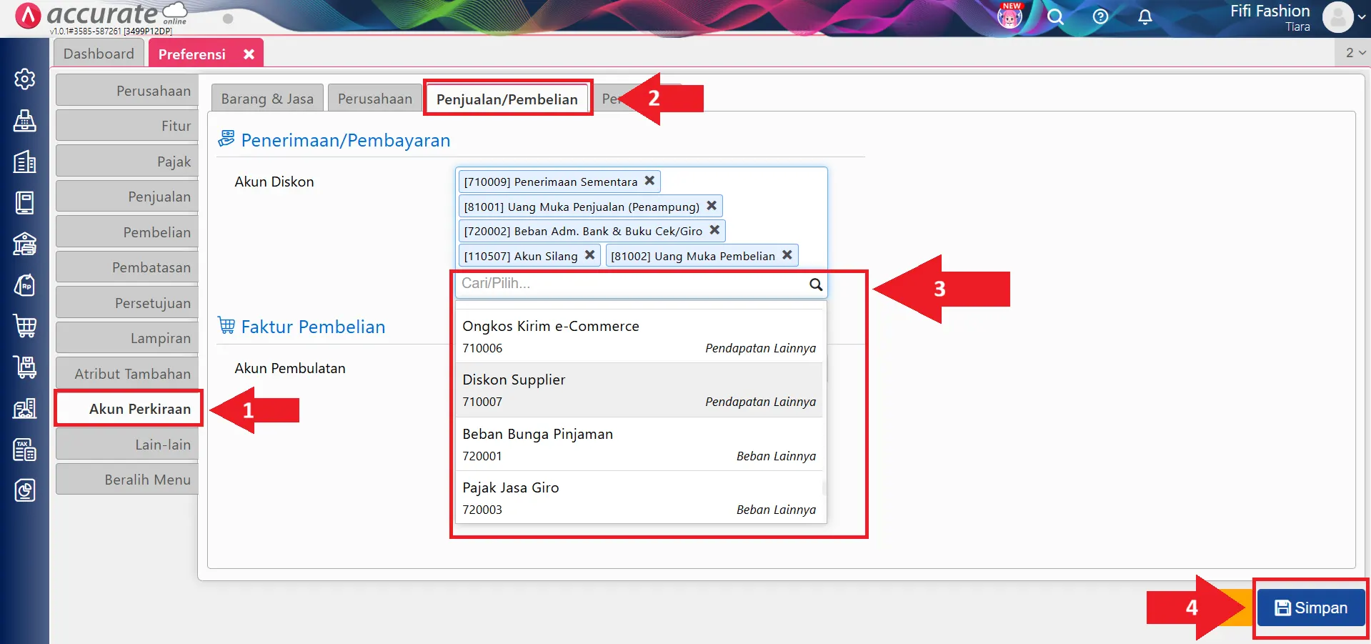 input pembayaran pembelian dengan diskon