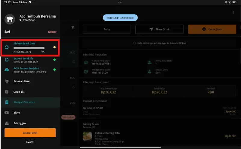 Kirim ulang penjualan