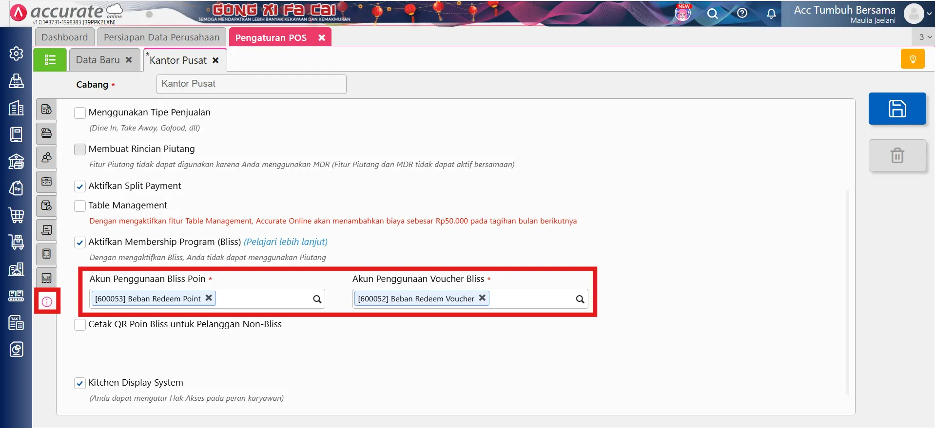 memilih akun redeem point