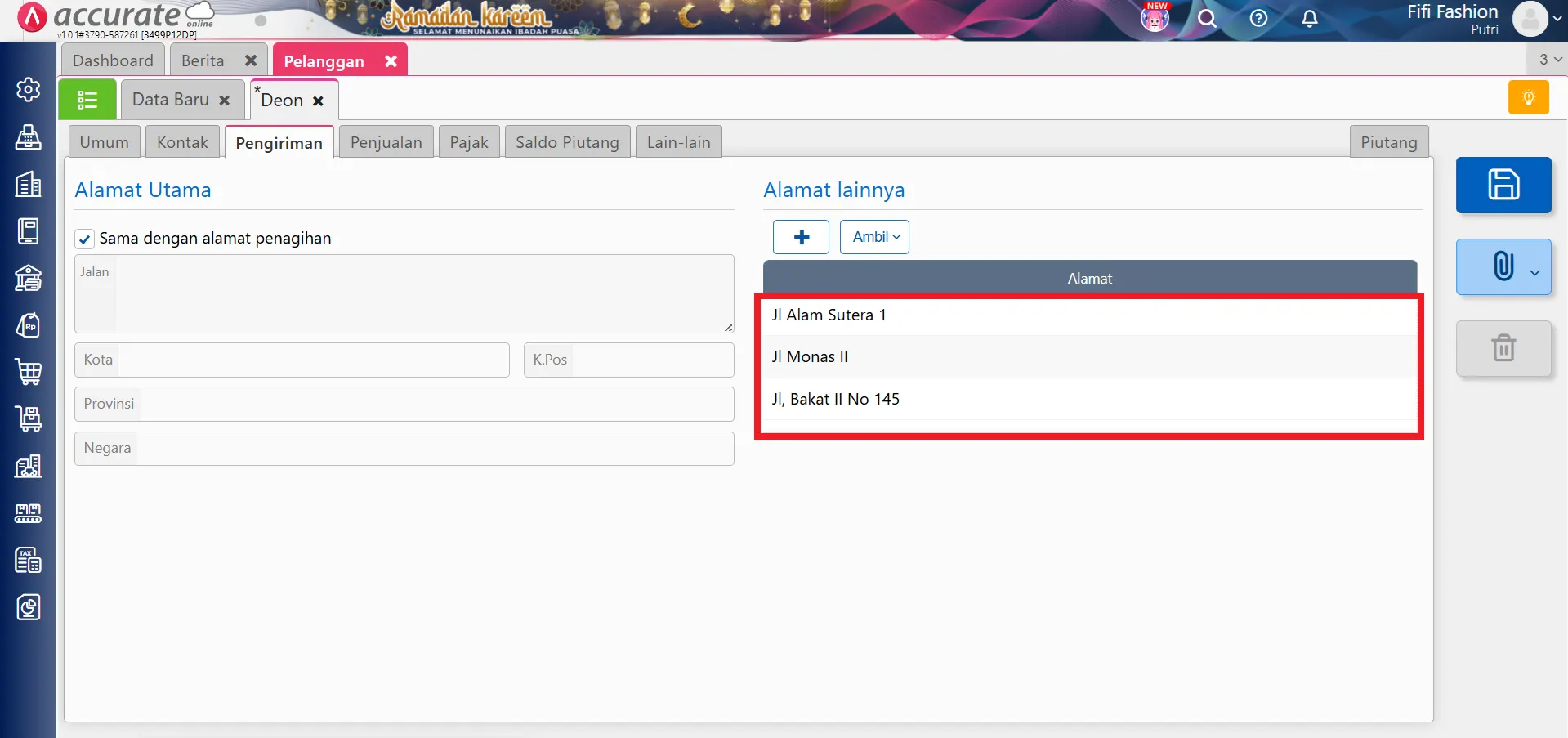 impor alamat pengiriman pelanggan dari excel