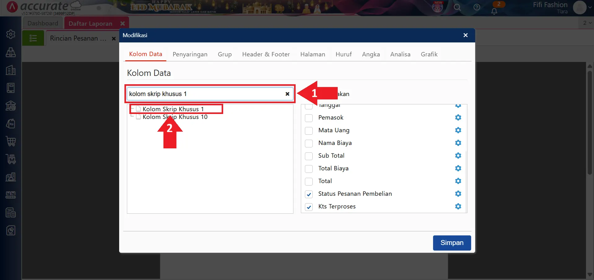 menampilkan kts. belum terproses 0 pesanan pembelian