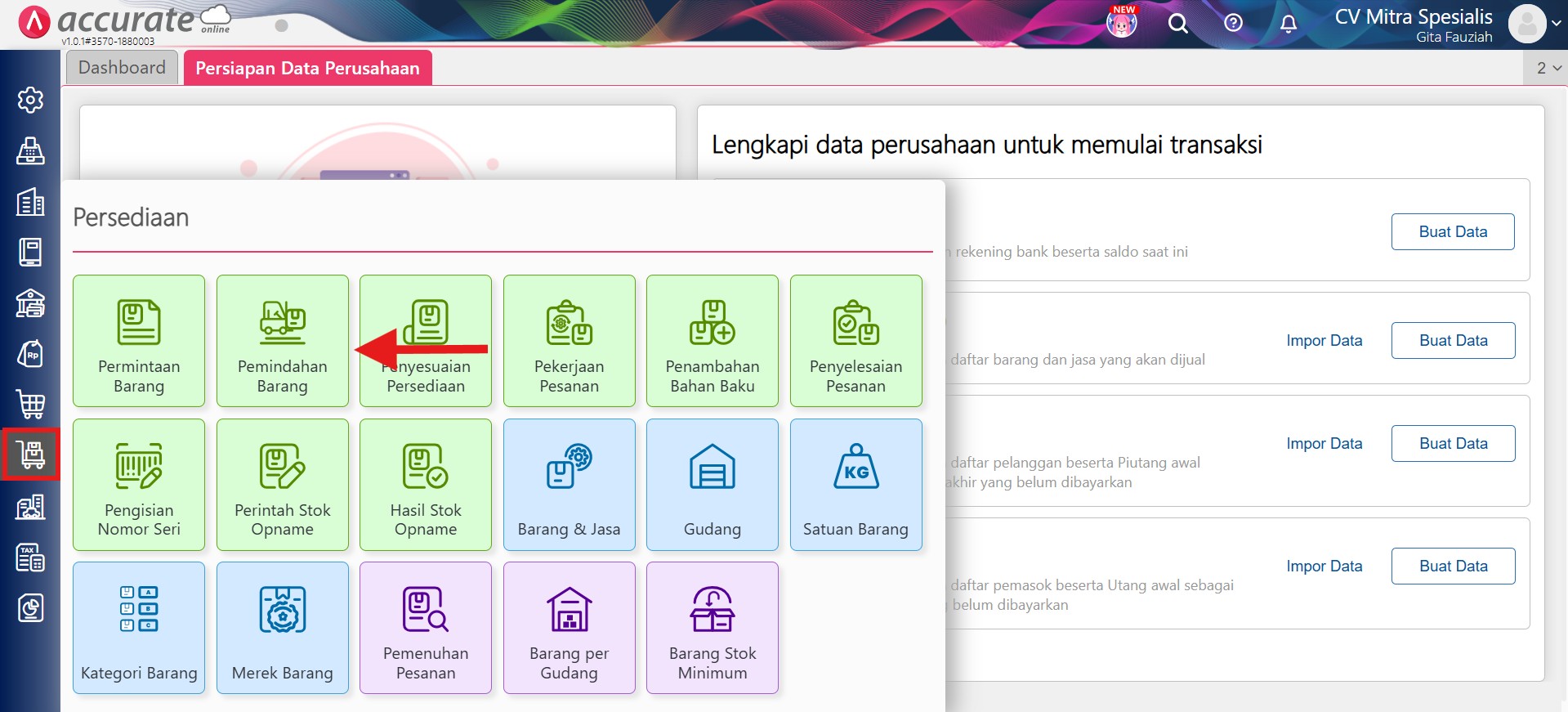 mengeluarkan stok hilang saat pengiriman