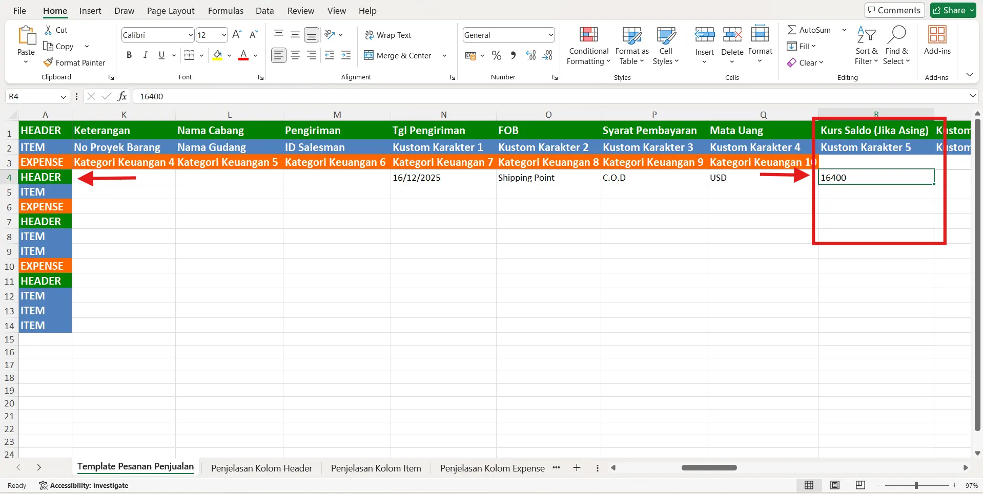 impor pesanan penjualan valas dari excel