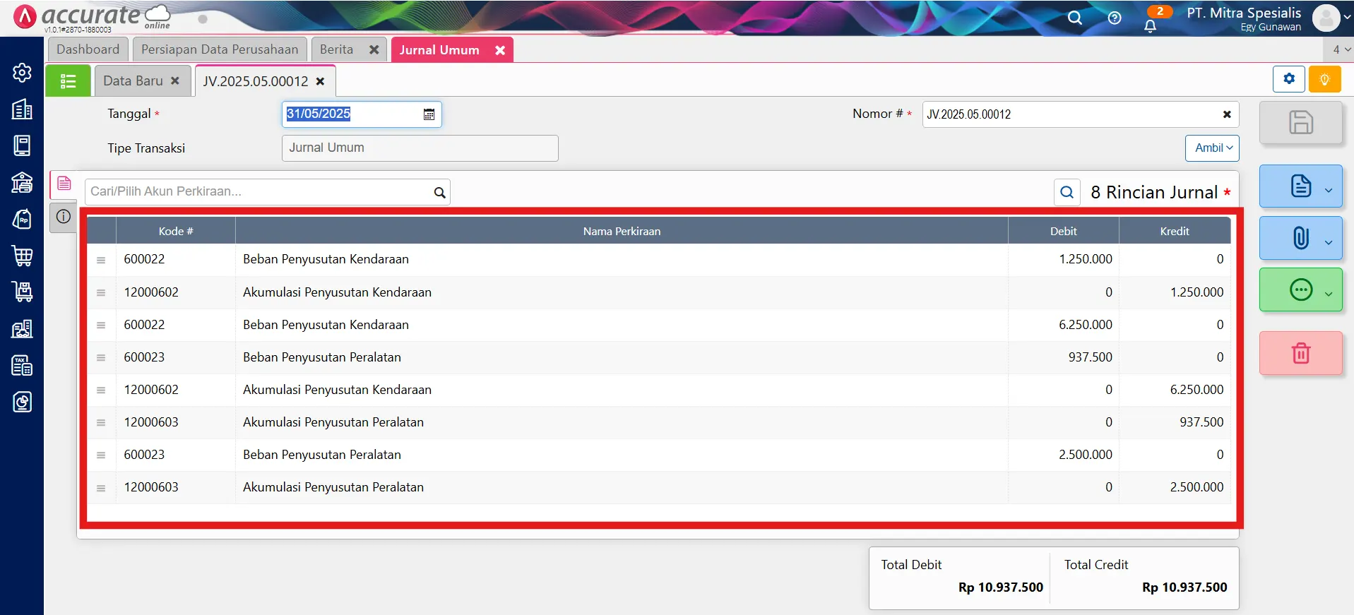 fitur proses akhir bulan