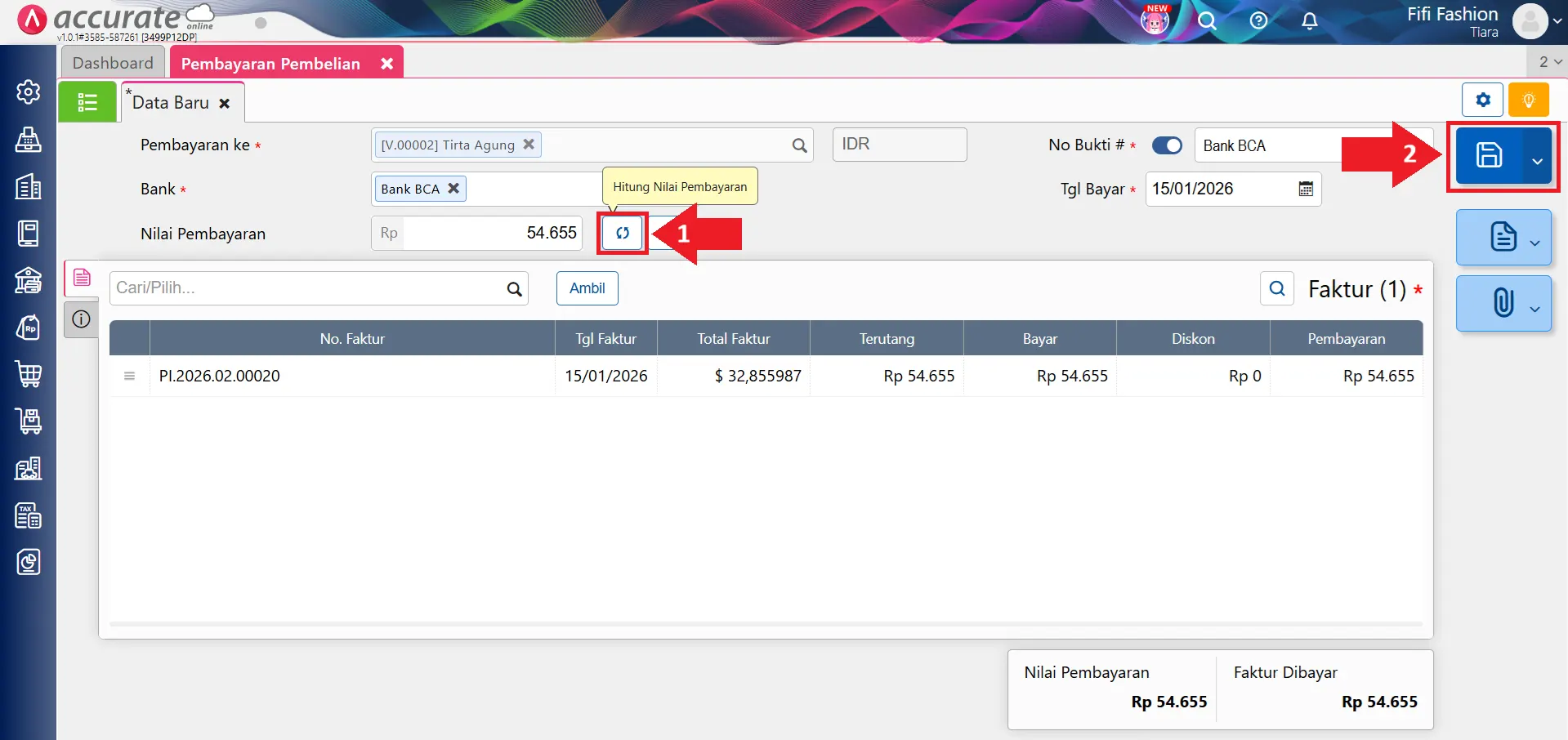 mencatat pembayaran utang PPN valas