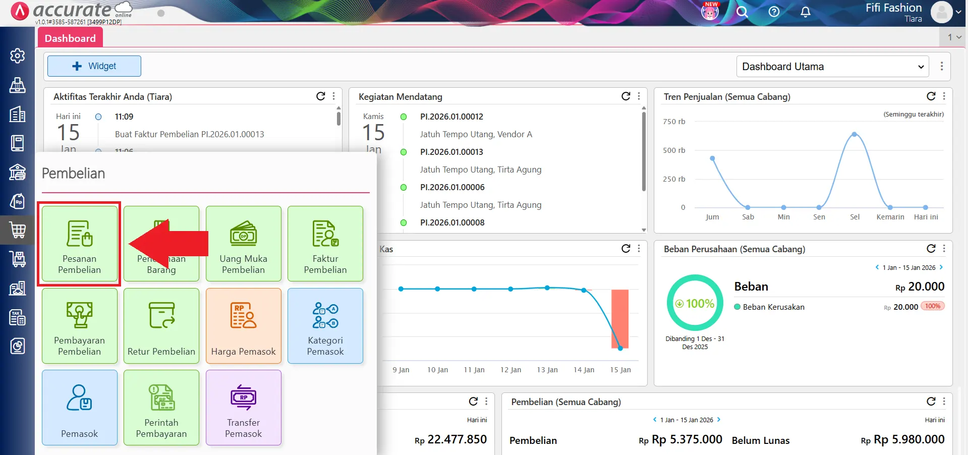 mencatat uang muka pembelian barang
