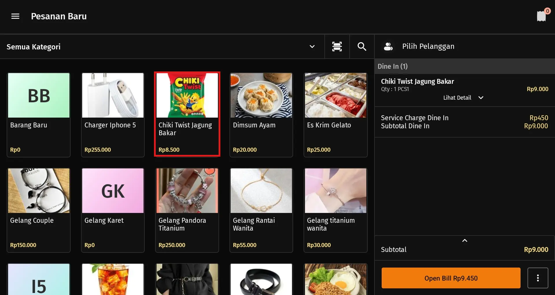 akses mengubah harga jual