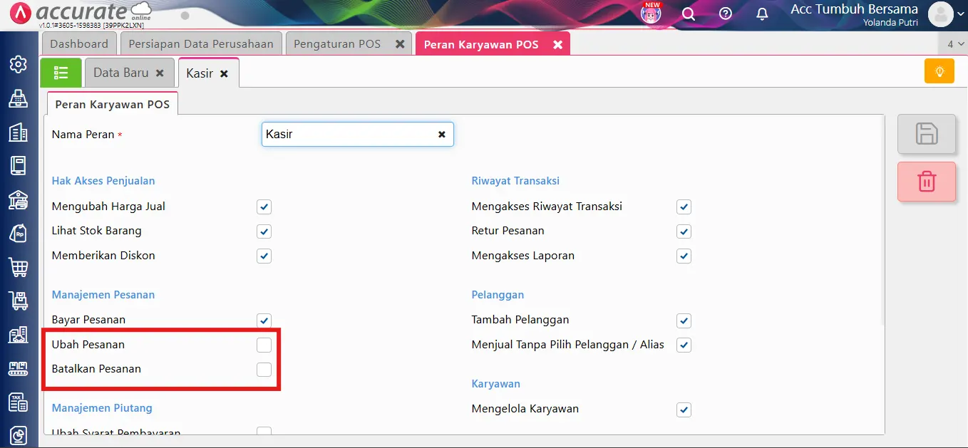 batasi akses open bill