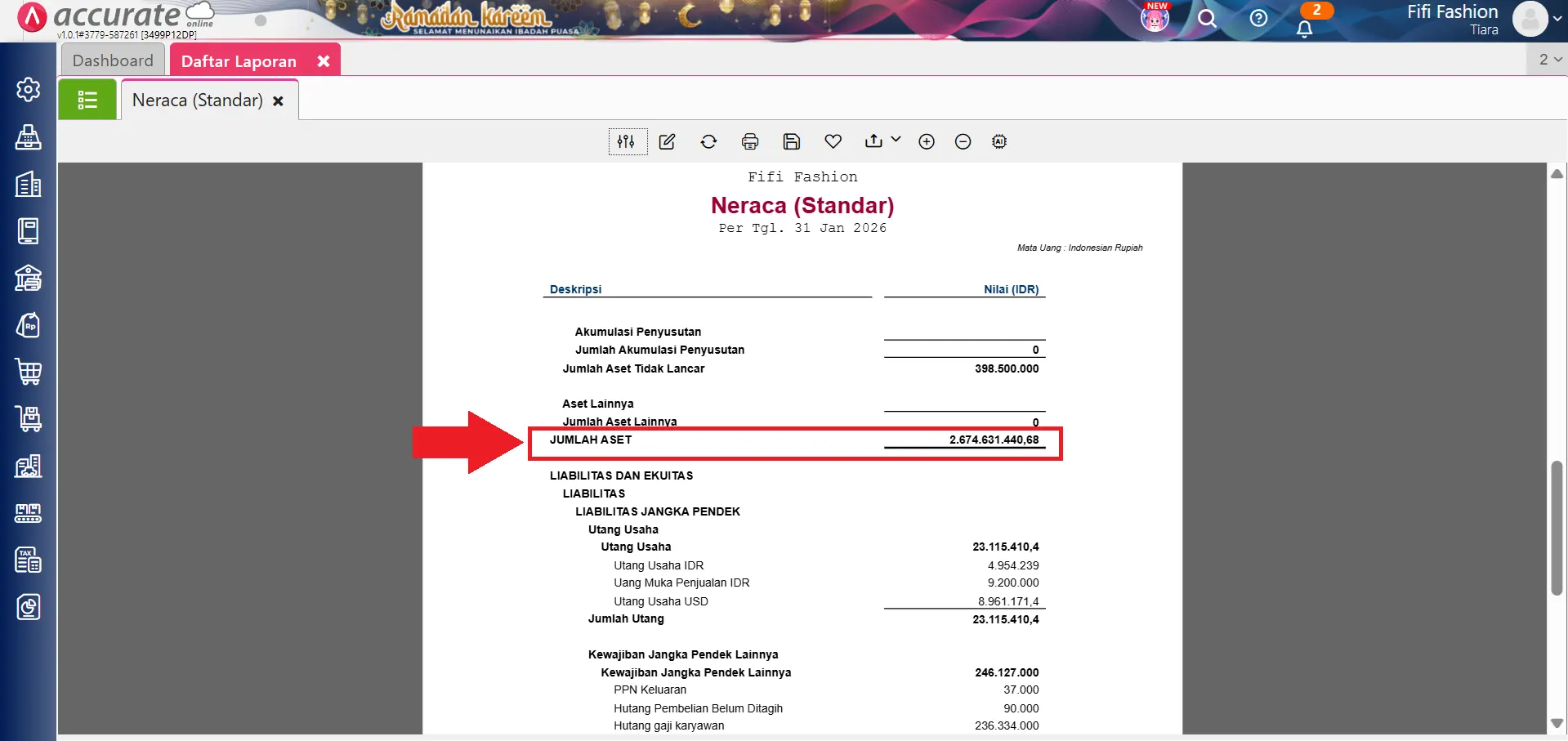 menghitung grafik harta bersih