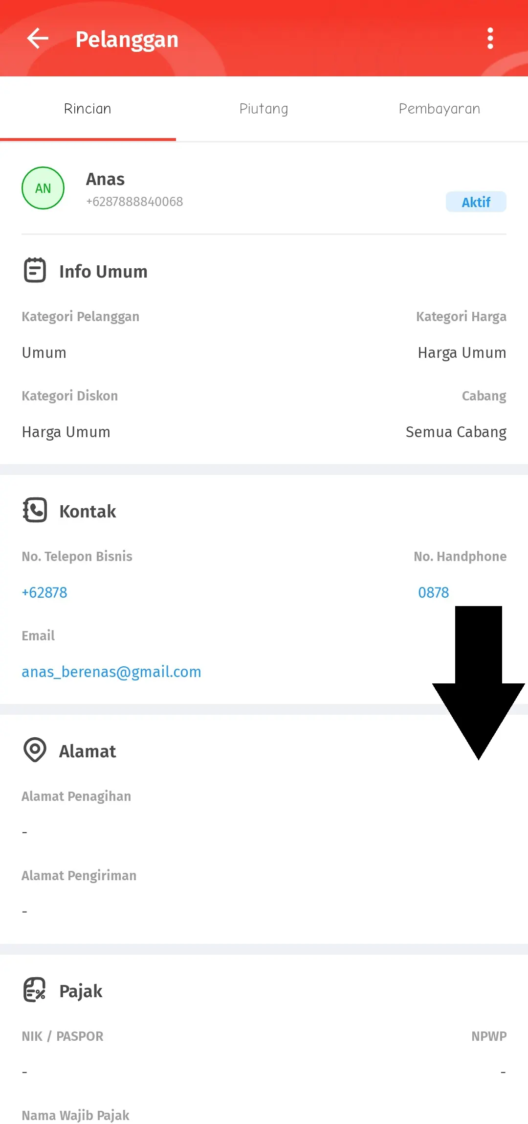 mengisi saldo piutang