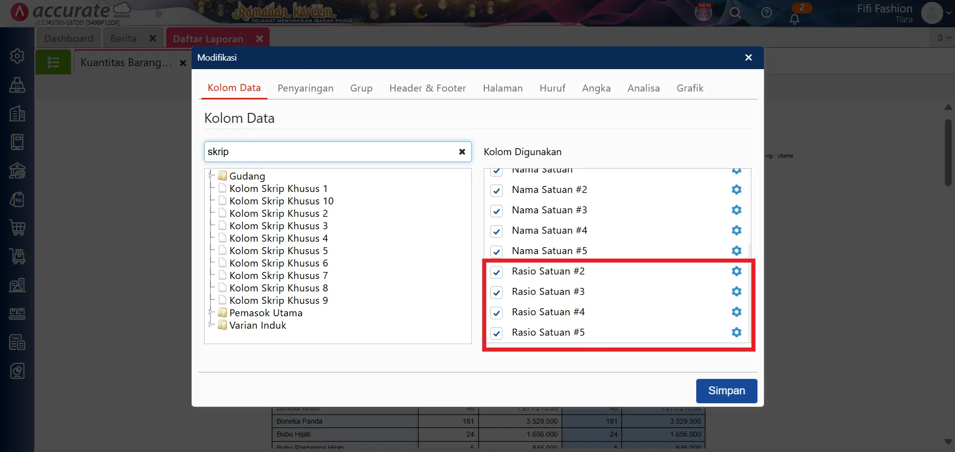 menampilkan konversi satuan