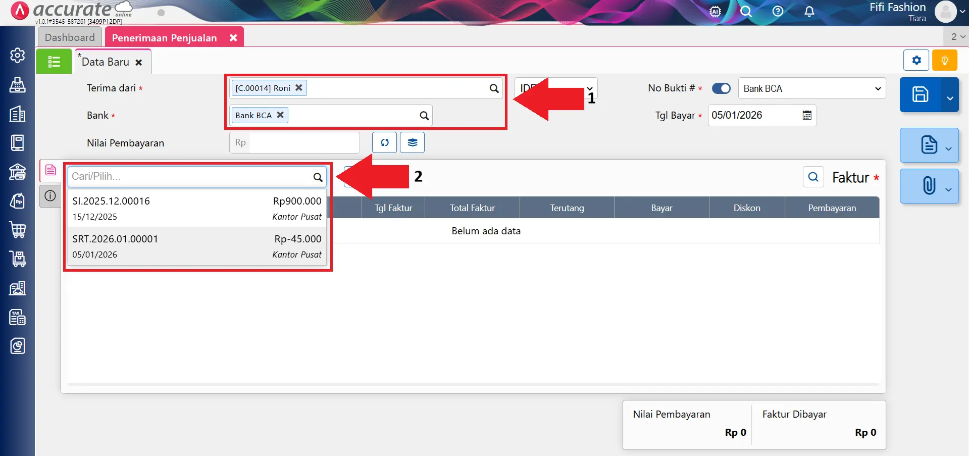 Cara retur penjualan jasa