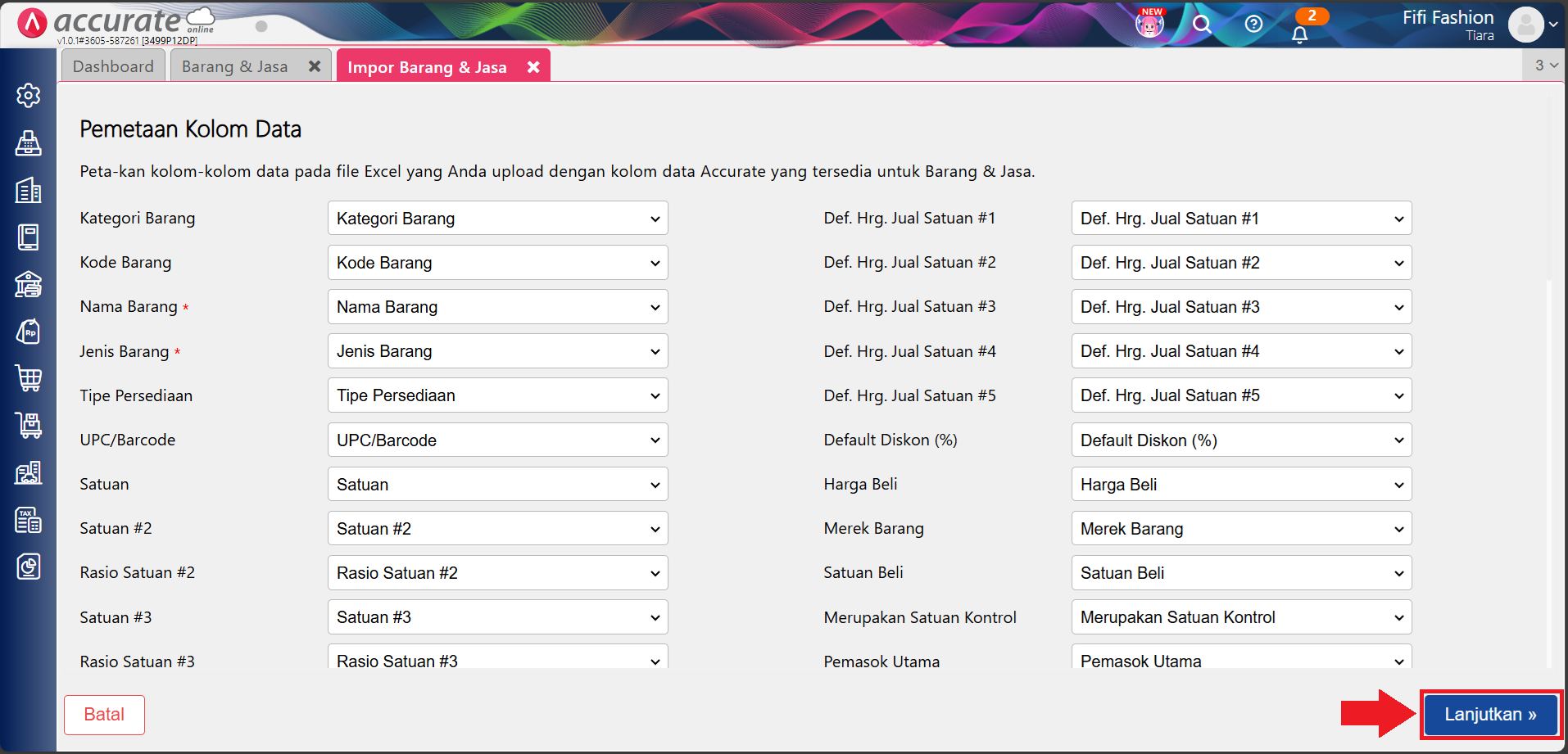 impor barang dengan nomor seri