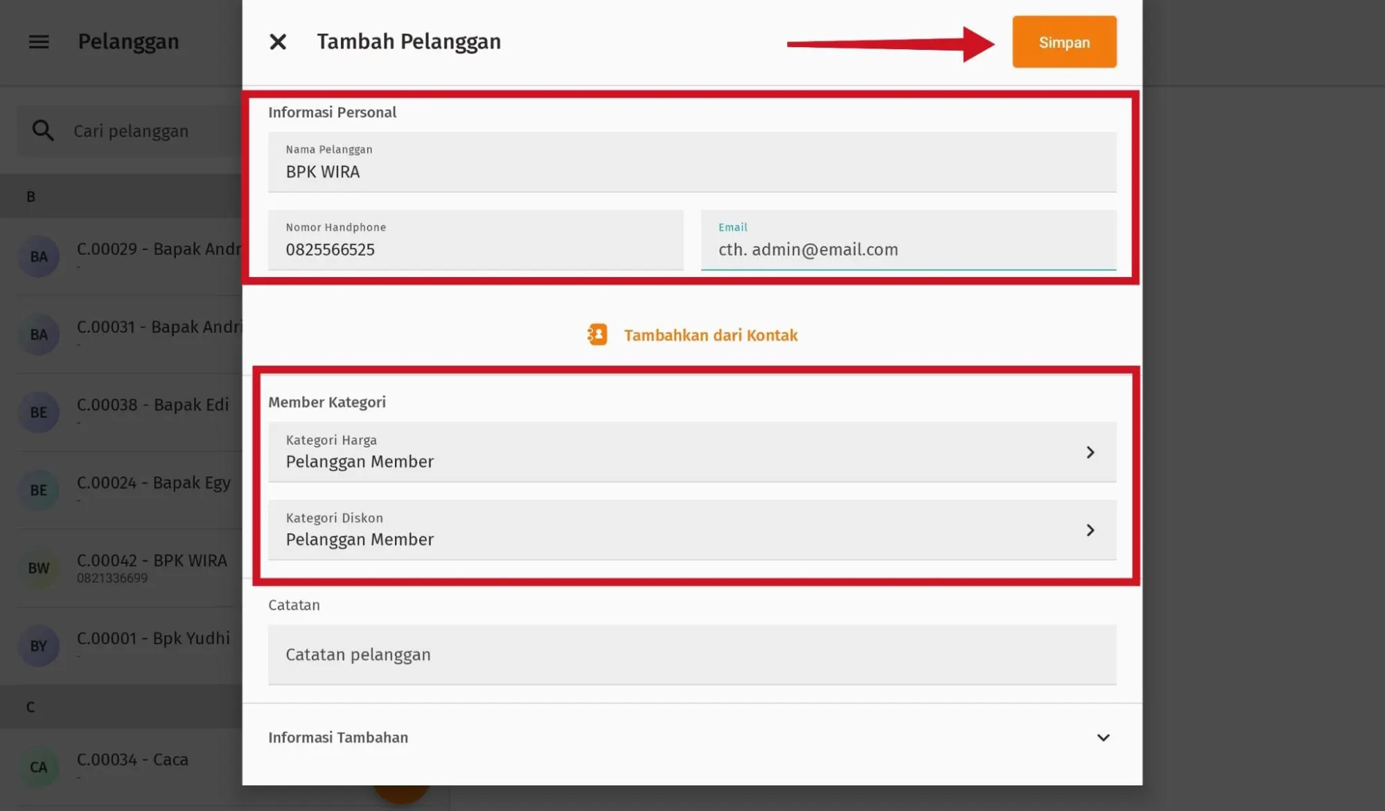 menentukan kategori penjualan pada pelanggan
