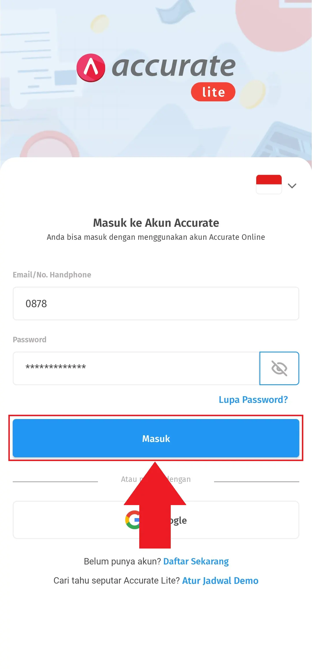 daftar & login Accurate Lite
