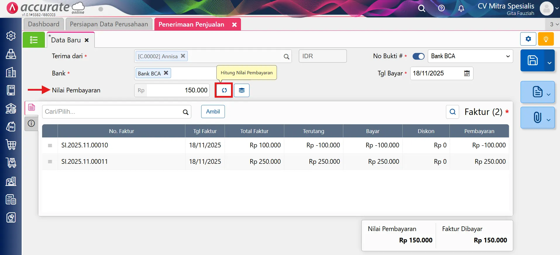 Mencatat retur faktur lunas potong faktur lain