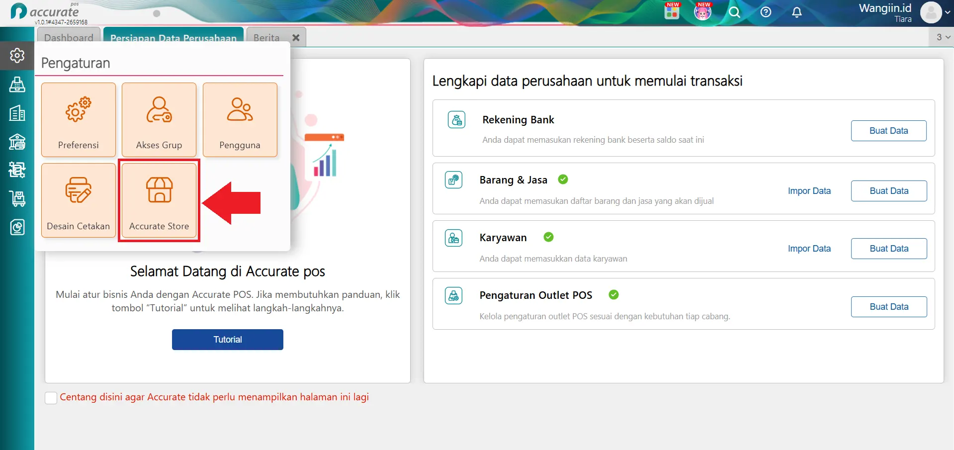 mengaktifkan fitur tambahan