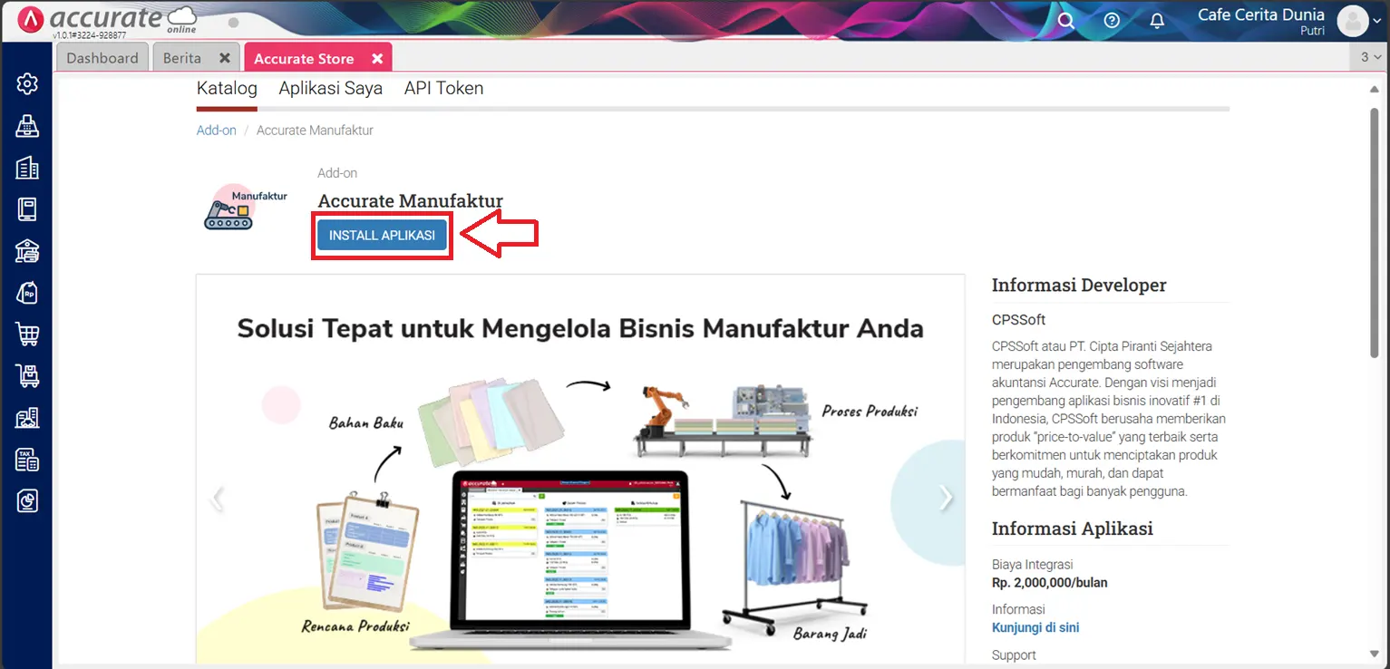 cara membuka Accurate Store